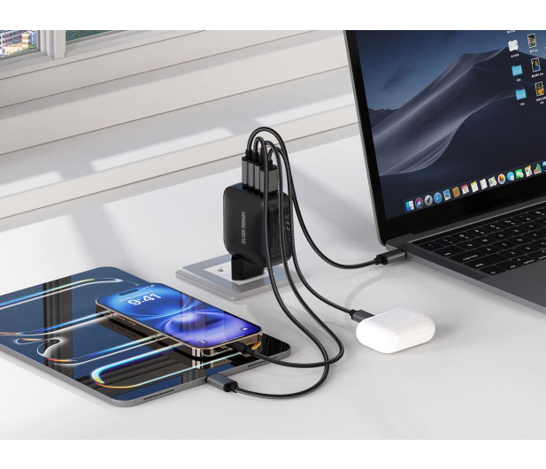 Silver Monkey Ładowarka GaN Smart Quadro 100W PD Czarna - 1417253 - zdjęcie 11
